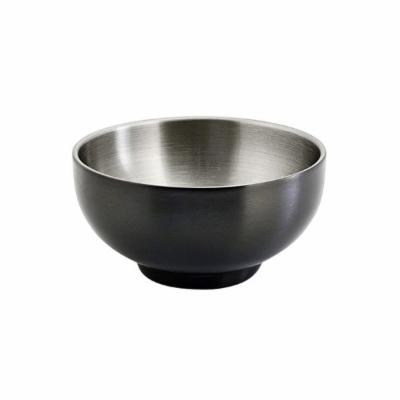 Front Of The House 10Oz Round Brushed Stainless Harmony Bowl - Matte Black; 1 Each; 6 Per Case - High Mart Wholesale