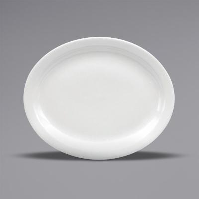 Oneida 13.25 Inch Buffalo Cream White Narrow Rim Platter; 12 Each; 1 Per Case - High Mart Wholesale