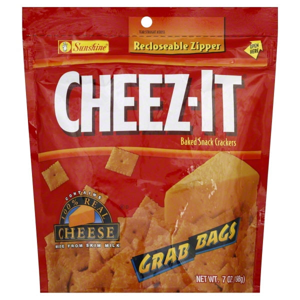 Cheez-It Grab Bag Reclosable Original Crackers; 7 Ounces; 6 Per Case