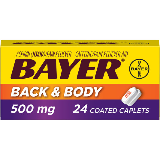 Bayer Back & Body Extra Strength; 24 Piece; 3 Per Box; 12 Per Case - High Mart Wholesale