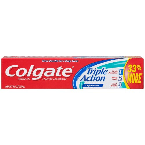 Colgate Anticavity Toothpaste Triple Action; 8 Ounces; 6 Per Box; 4 Per Case