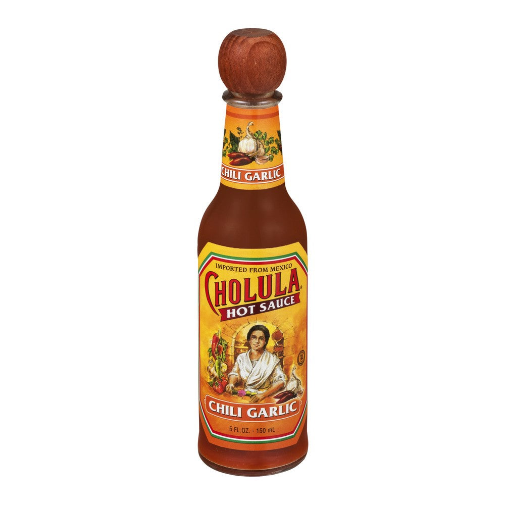 Cholula Chili Garlic Hot Sauce Bottle; 5 Fluid Ounce; 12 Per Case - High Mart Wholesale