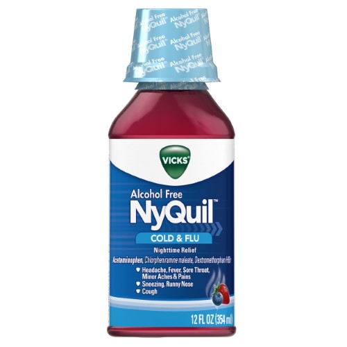 Vicks Nyquil Liquid Alcohol Free; 12 Fluid Ounces; 12 Per Case - High Mart Wholesale