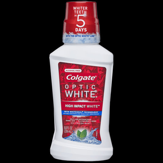 Colgate Mouthwash Optic White; 8 Fluid Ounces; 6 Per Case