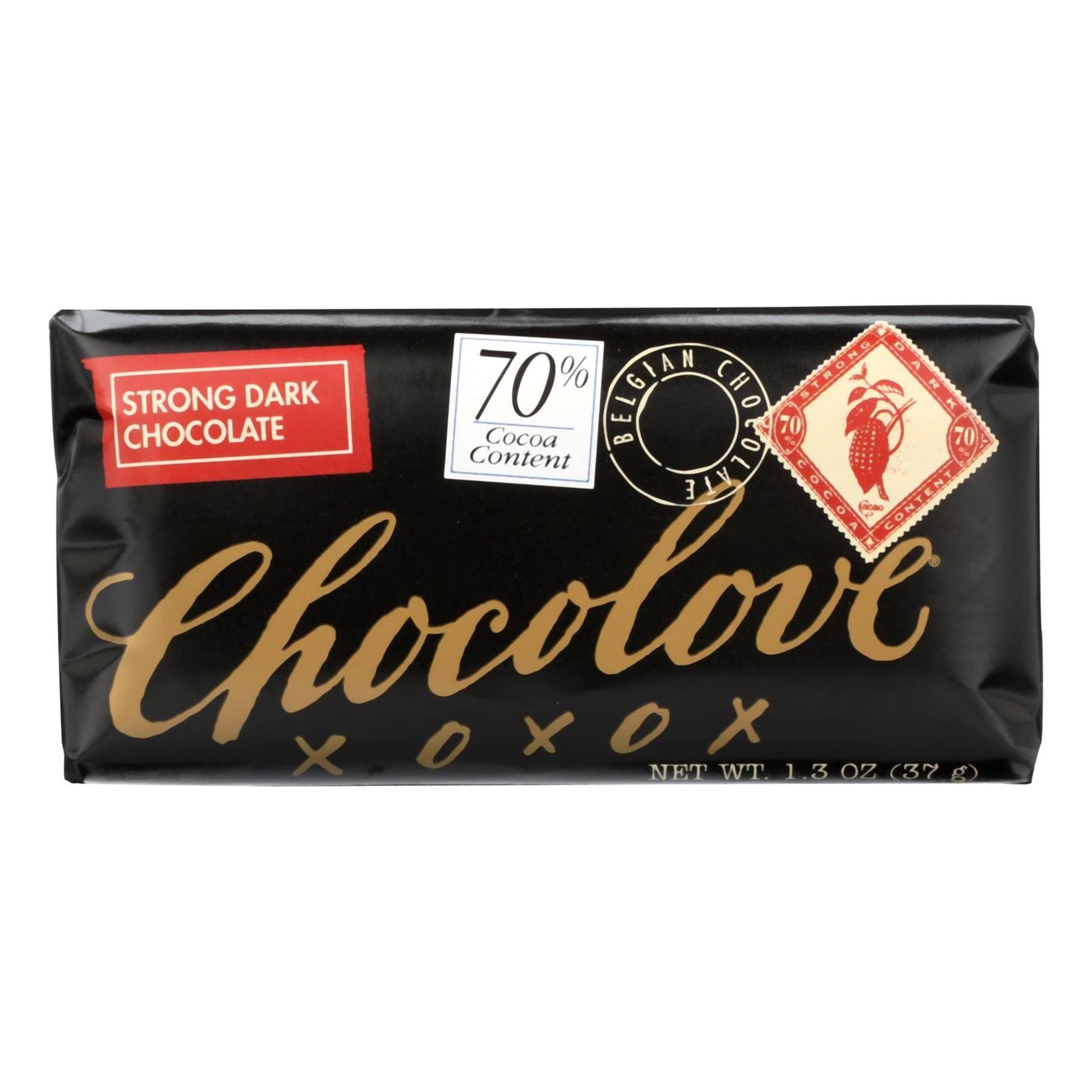 Chocolove Strong Dark Chocolate; 1.3 Ounces; 12 Per Box; 12 Per Case - High Mart Wholesale