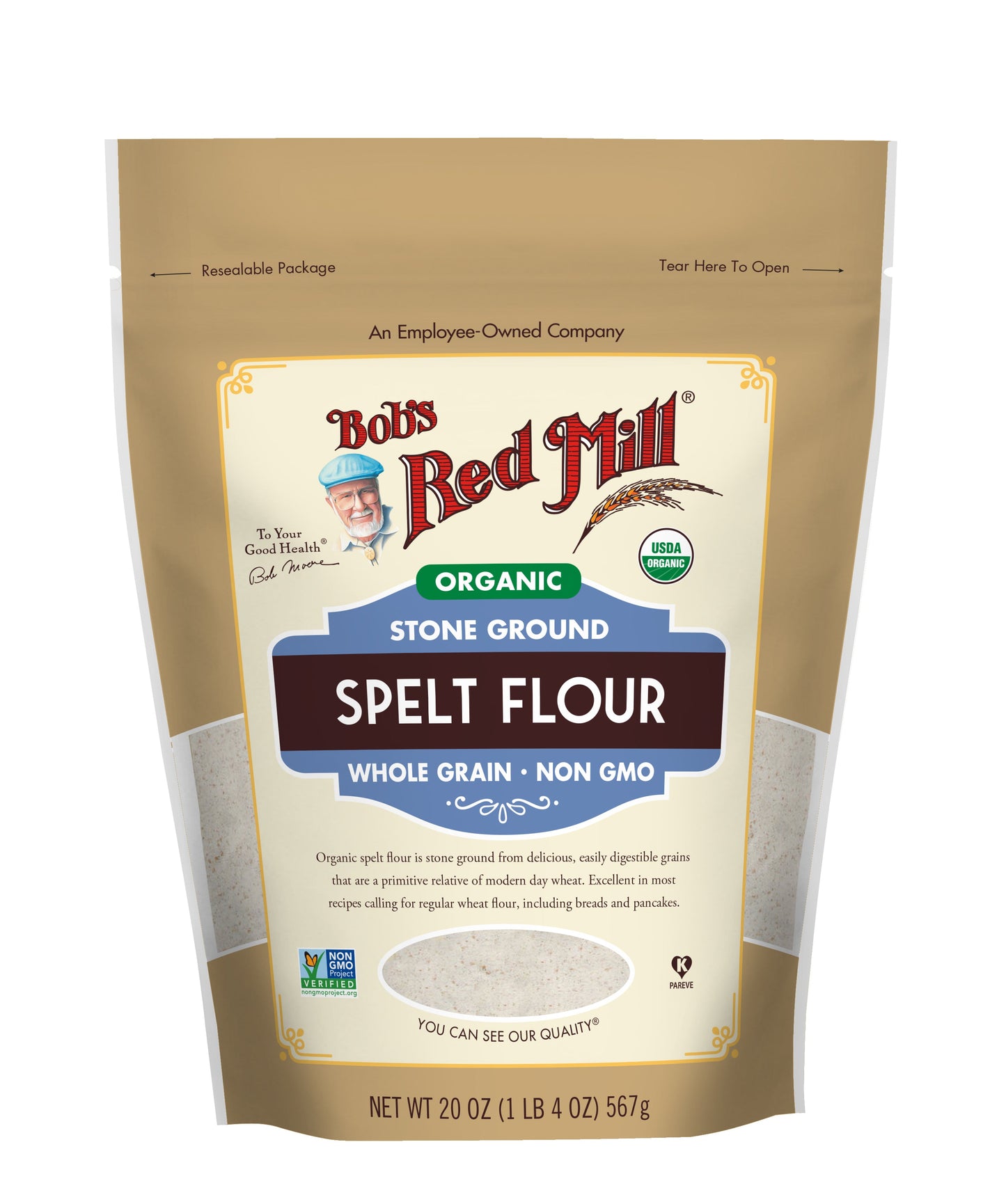 Bob's Red Mill Natural Foods Inc Spelt Flour Organic; 20 Ounces; 4 Per Case