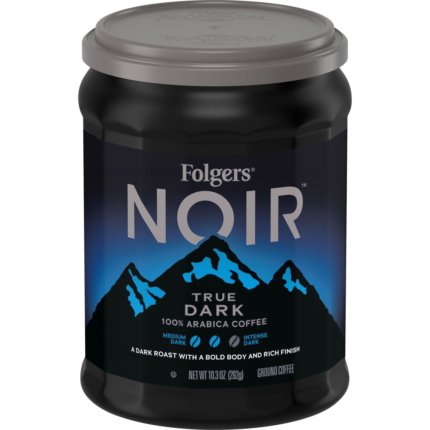 Folgers Noir Caffeinated Ground Coffee True Dark; 10.3 Ounces; 6 Per Case