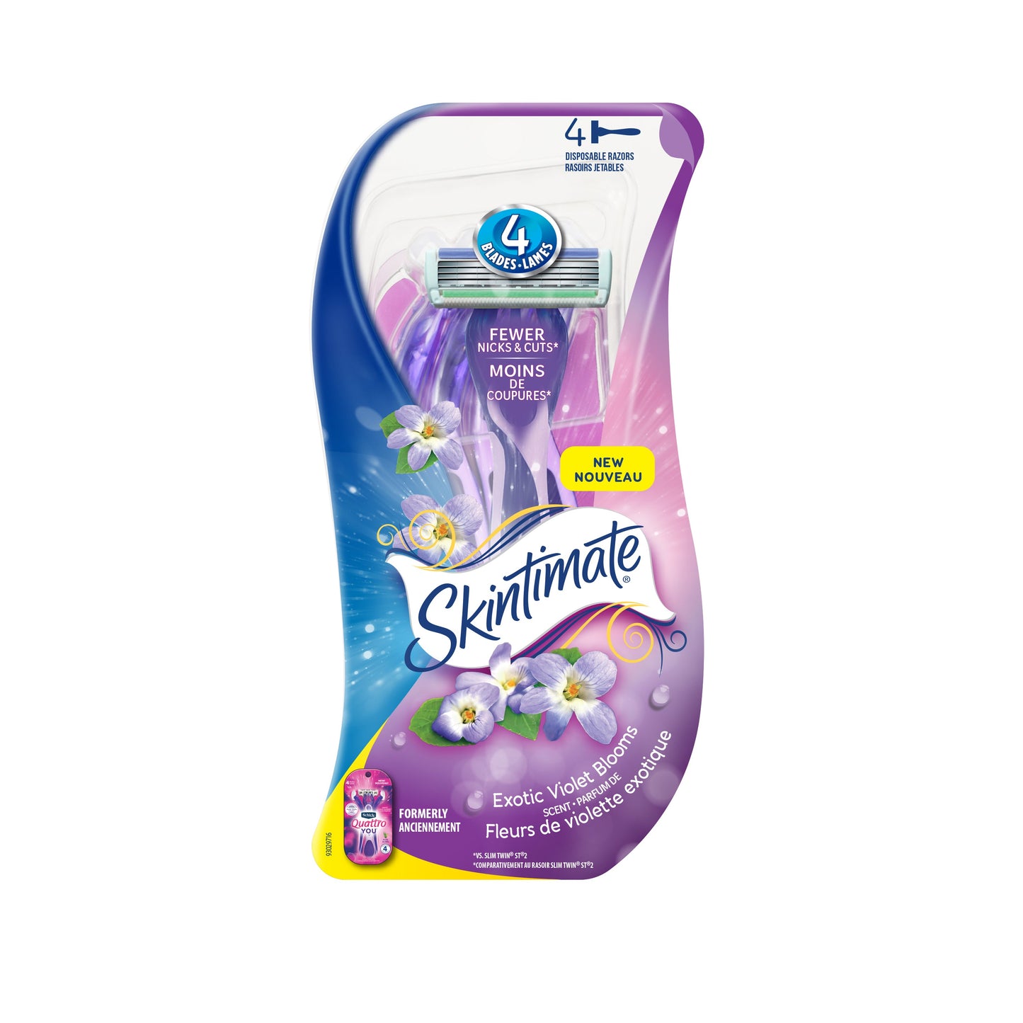 Edgewell Skintimate Exotic Violet Blooms; 4 Count; 3 Per Box; 4 Per Case