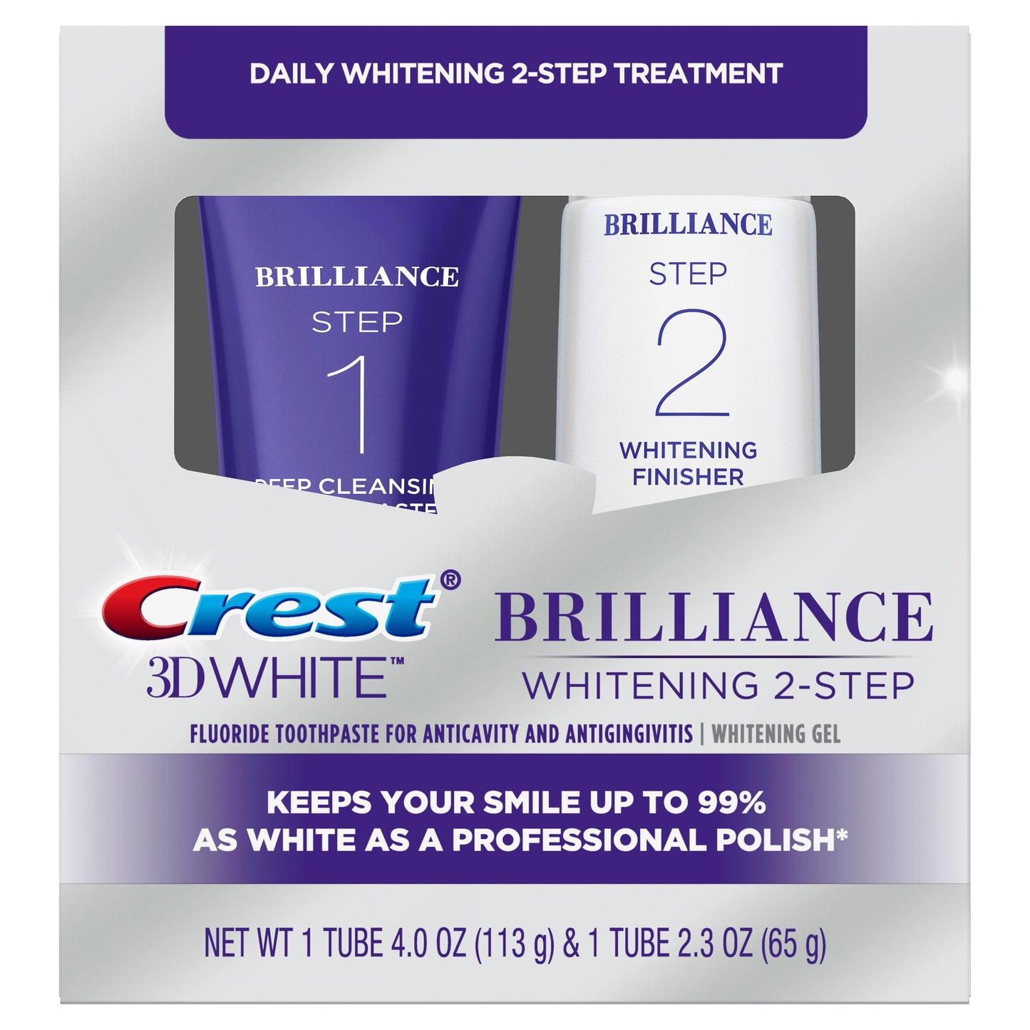 Crest 3D White Brilliance Whitening Toothpaste; 6.3 Ounces; 4 Per Case