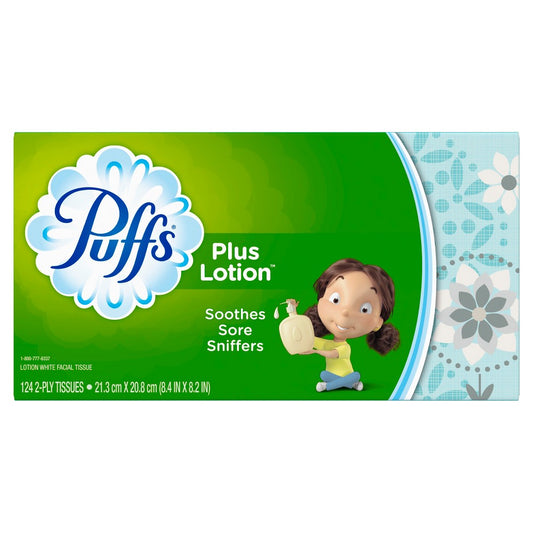 Puffs Puffs Plus Tissue; 124 Count; 24 Per Case