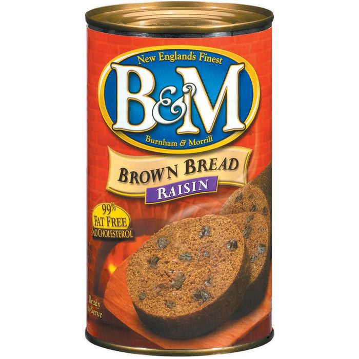 B&M Bread Bright And Mellow Brown Bread Raisins; 16 Ounces; 12 Per Case - High Mart Wholesale