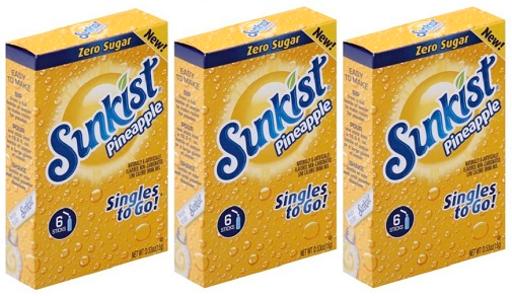 Sunkist Pineapple Drink Mix Singles To Go; 6 Count; 12 Per Case - High Mart Wholesale