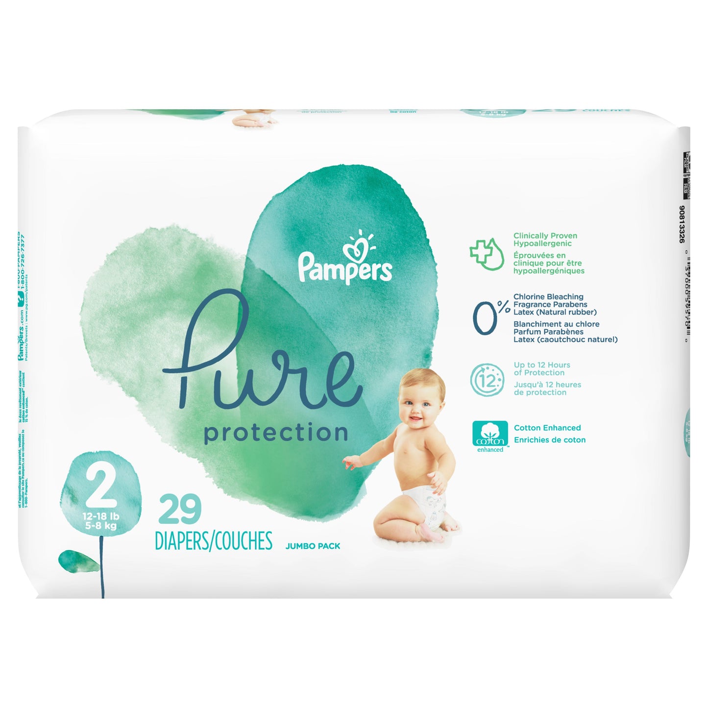 Pampers Pure Protection Diapers Size 2; 29 Count; 4 Per Case