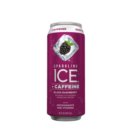 Sparkling Ice Plus Caffeine Black Raspberry Flavored Sparkling Water; 16 Fluid Ounce; 12 Per Case