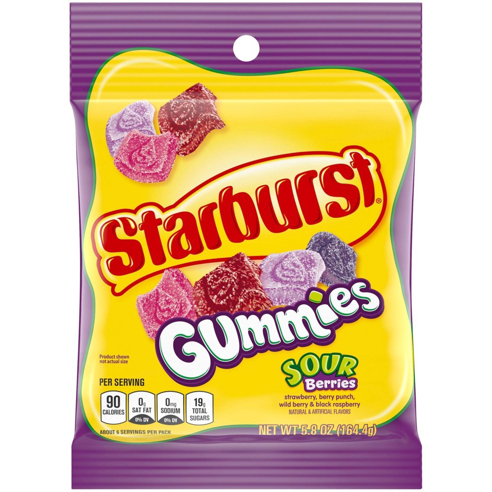 Starburst Gummies Sour Berries Peg Bag; 5.8 Ounces; 12 Per Case