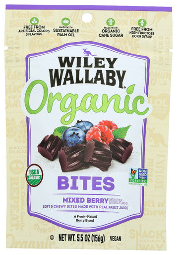 Wiley Wallaby Organic Mixed Berry Licorice; 5.5 Ounces; 8 Per Case
