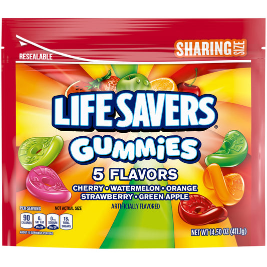 Lifesavers Gummies Five Variety Stand Up Pouch; 14.5 Ounces; 6 Per Case