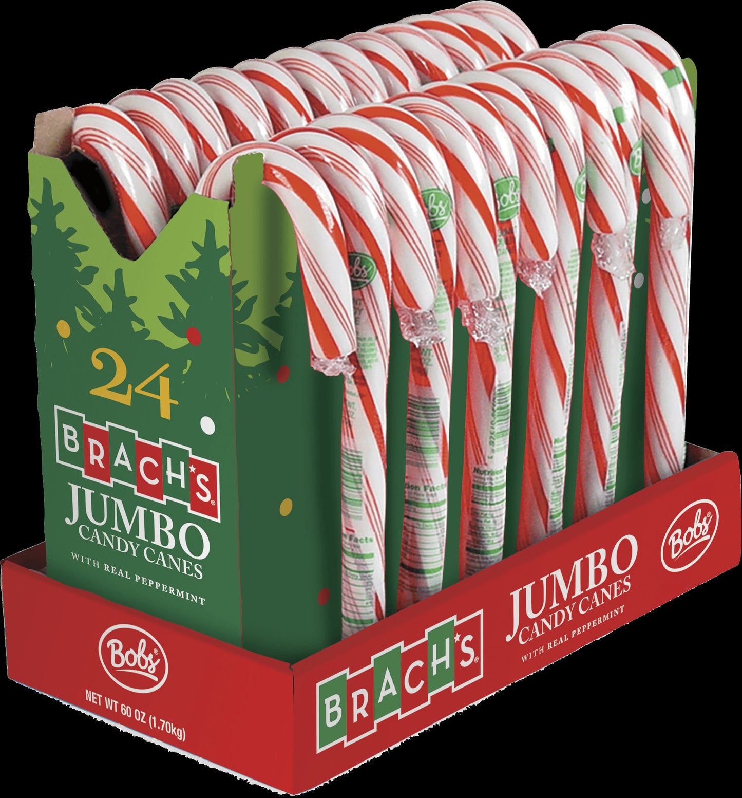 Brachs Bob's Jumbo Candy Canes; 2.5 Ounces; 48 Per Case - High Mart Wholesale