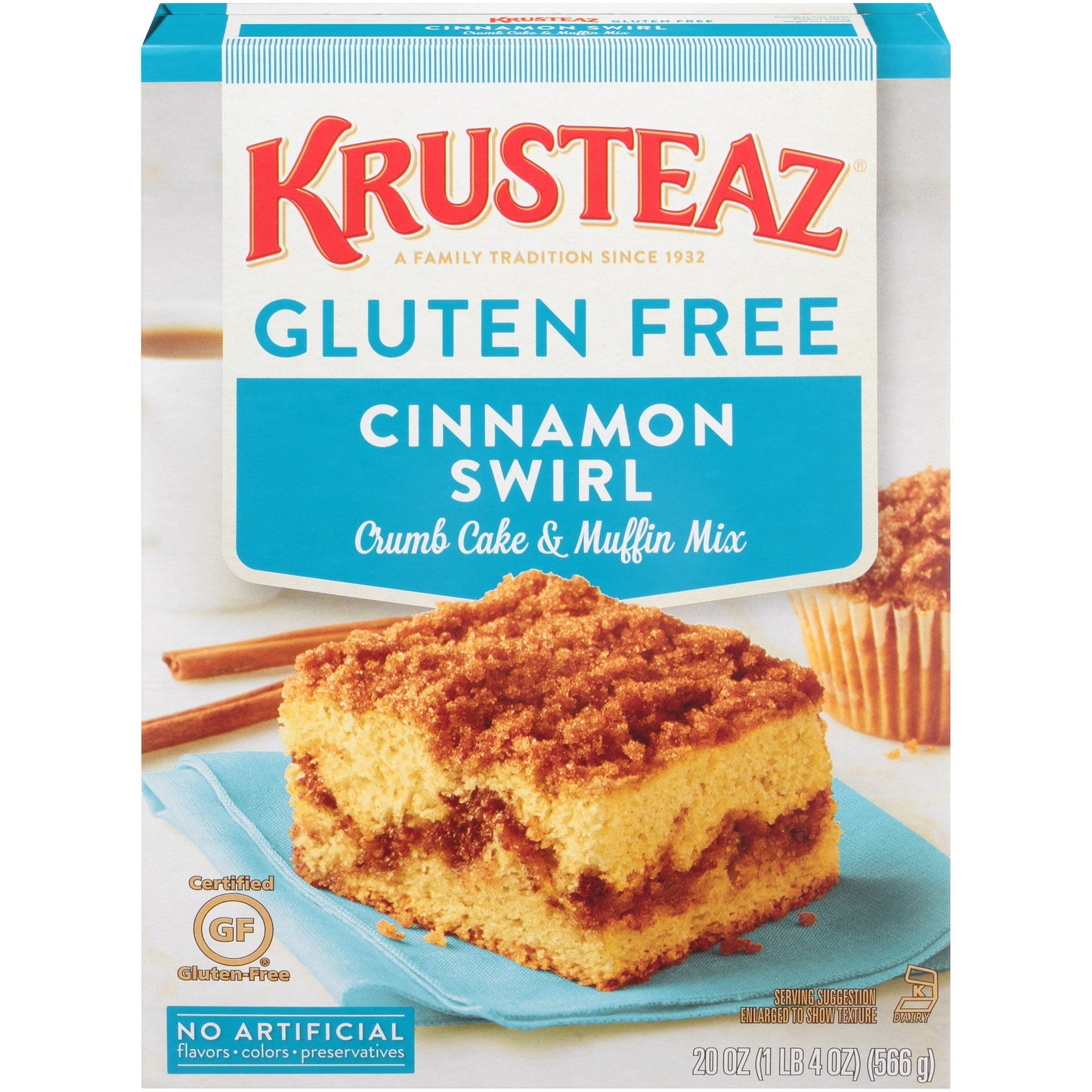 Krusteaz Gluten Free Cinnamon Crumb Cake Mix; 20 Ounces; 8 Per Case - High Mart Wholesale