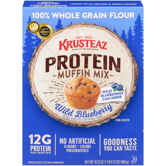 Krusteaz Protein Blueberry Muffin Mix; 16.23 Ounces; 8 Per Case - High Mart Wholesale