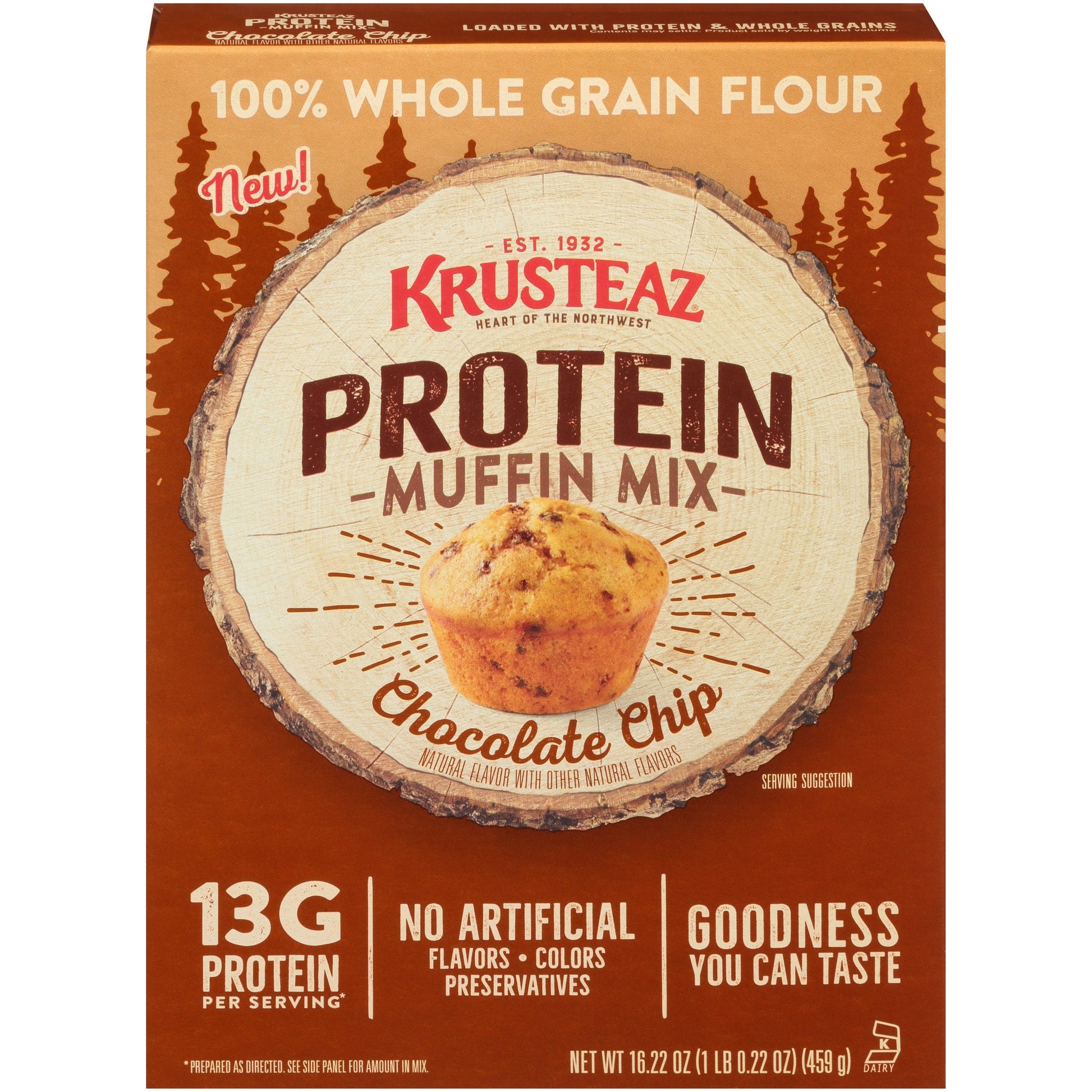 Krusteaz Protein Chocolate Chip Muffin Mix; 16.22 Ounces; 8 Per Case - High Mart Wholesale
