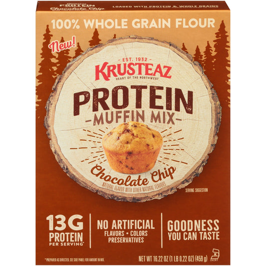 Krusteaz Protein Chocolate Chip Muffin Mix; 16.22 Ounces; 8 Per Case - High Mart Wholesale