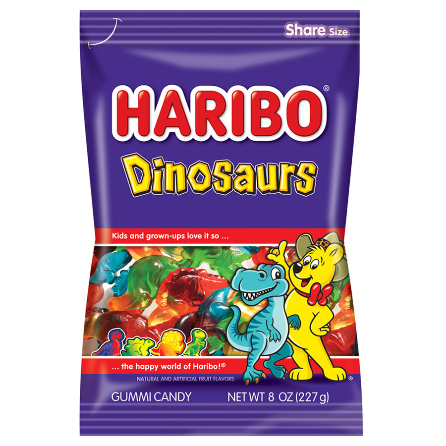 Haribo Dinosaur Peg Bag; 8 Ounce; 10 Per Case - High Mart Wholesale