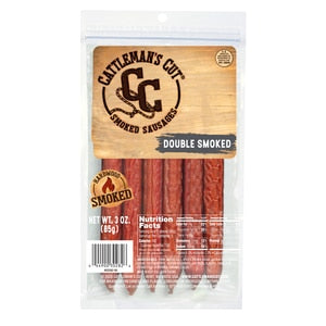 Cattlemen's Double Smoked Sticks; 3 Ounces; 8 Per Box; 8 Per Case - High Mart Wholesale