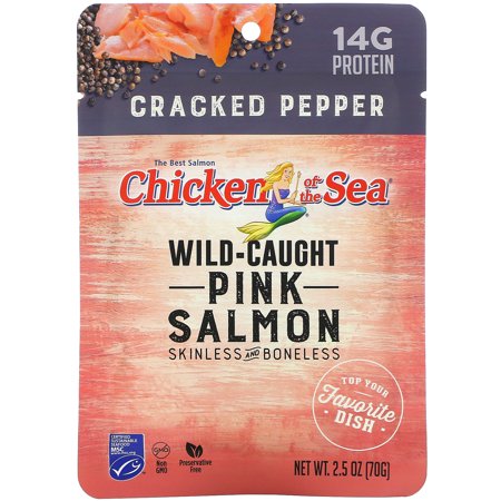 Chicken Of The Sea Skinless Boneless Wild Caught Pink Salmon With Cracked Pepper Pouch; 2.5 Ounces; 12 Per Case - High Mart Wholesale