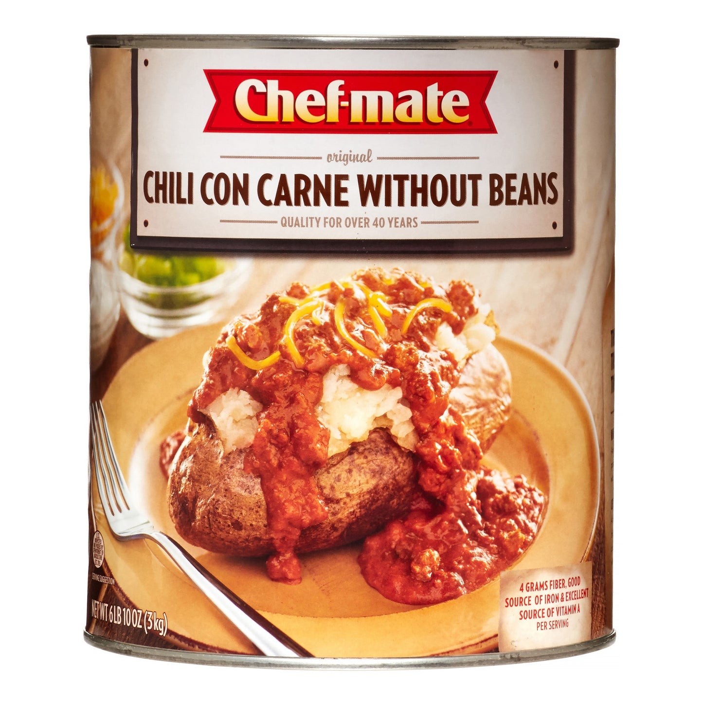 Chef-Mate Chili Original Carne Without Bean; 105.82 Ounces; 6 Per Case - High Mart Wholesale