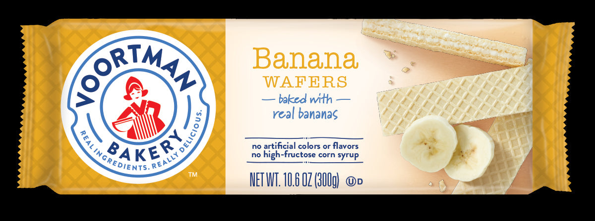 Voortman Banana Layer Wafers; 10.6 Ounces; 12 Per Case - High Mart Wholesale