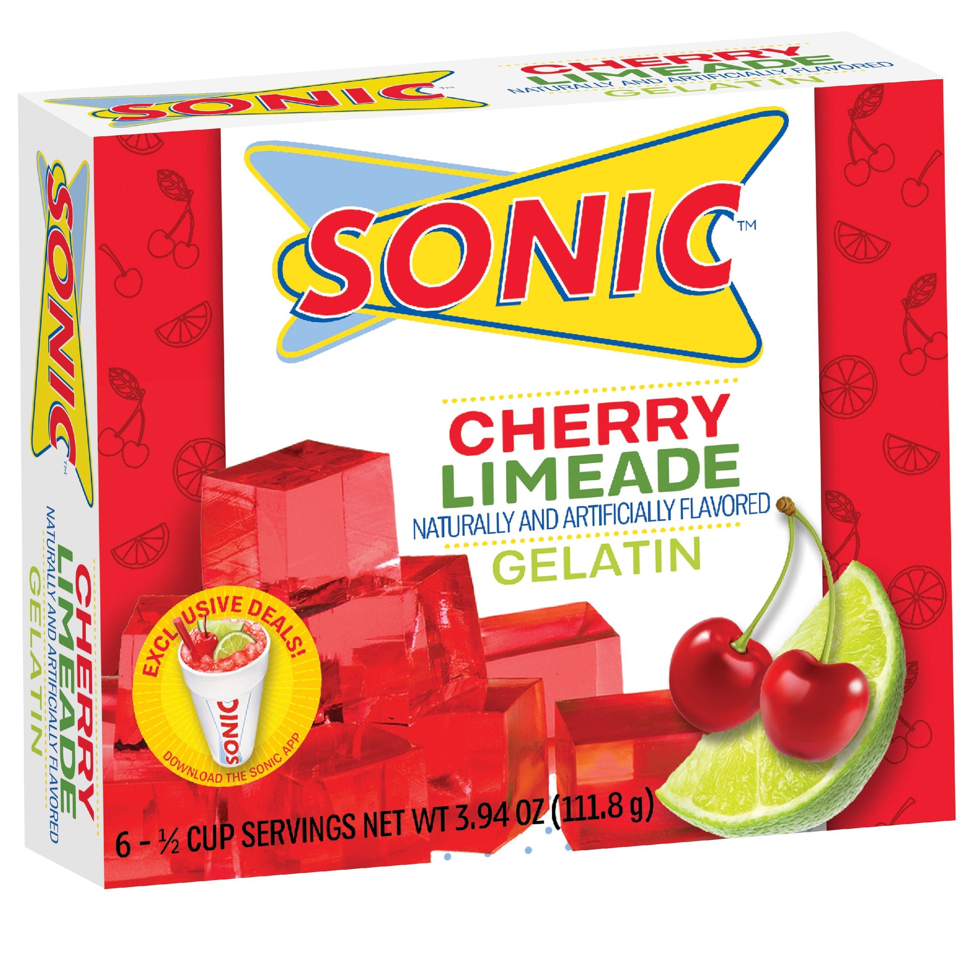 Sonic Cherry Limeade Gelatin; 3.94 Ounces; 12 Per Case - High Mart Wholesale