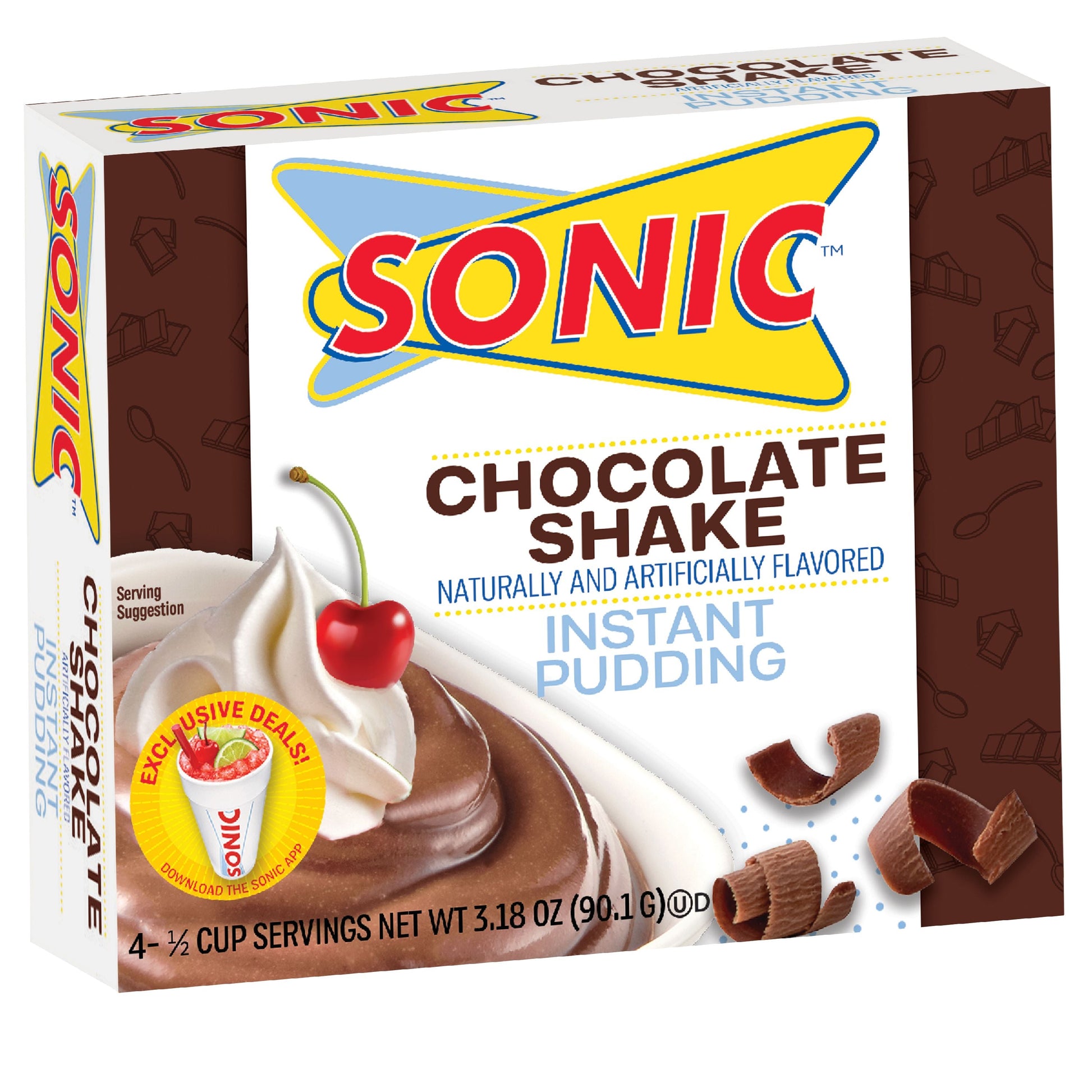 Sonic Instant Chocolate Shake Pudding; 3.18 Ounces; 12 Per Case - High Mart Wholesale