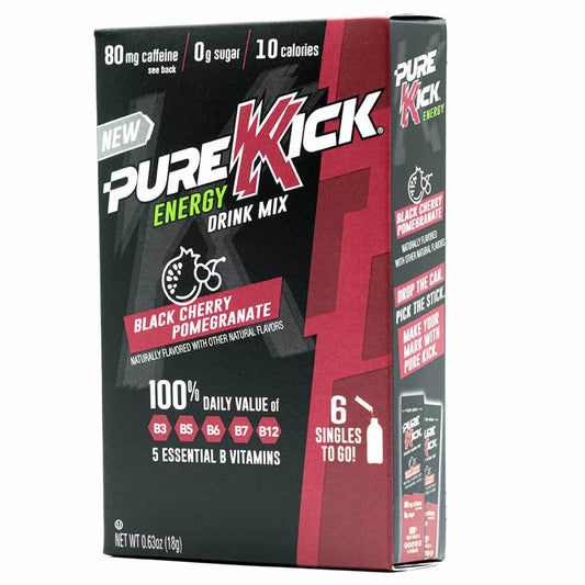 Pure Kick Energy Drink Mix Black Cherry Pomegranate Singles To Go; 6 Count; 12 Per Case - High Mart Wholesale