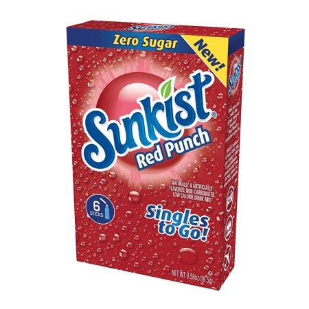 Sunkist Red Punch Drink Mix Singles To Go; 6 Count; 12 Per Case - High Mart Wholesale