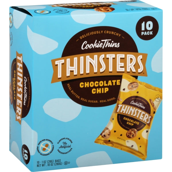 Thinsters Chocolate Chip Cookies; 10 Count; 6 Per Case - High Mart Wholesale