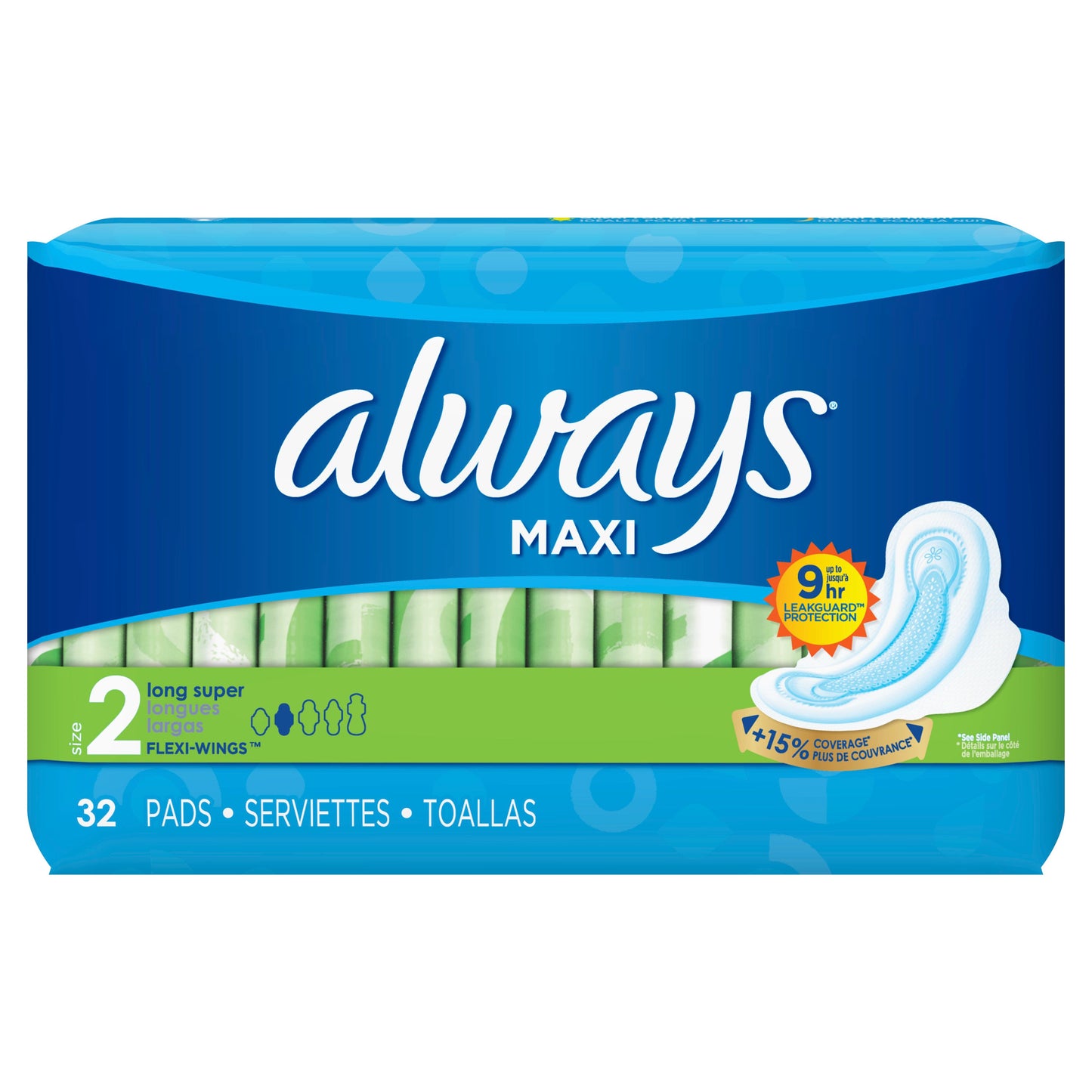 Always Super Long Maxi With Flexiwings; 32 Count; 6 Per Case