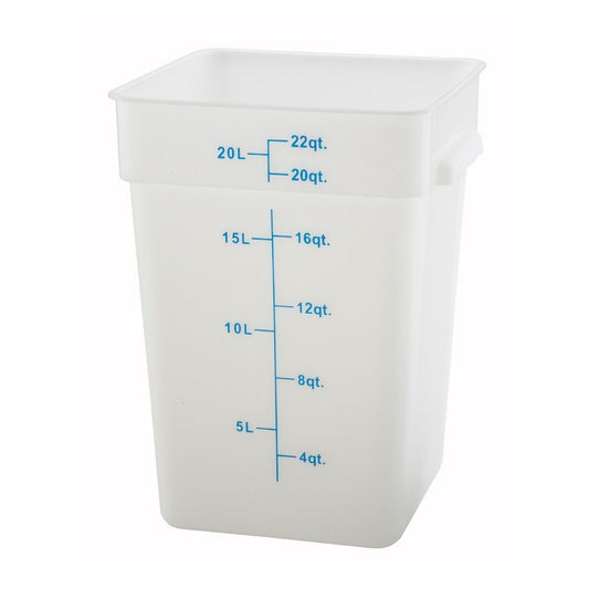 Winco Storage Container Square White 22Qt; 6 Each; 1 Per Case - High Mart Wholesale