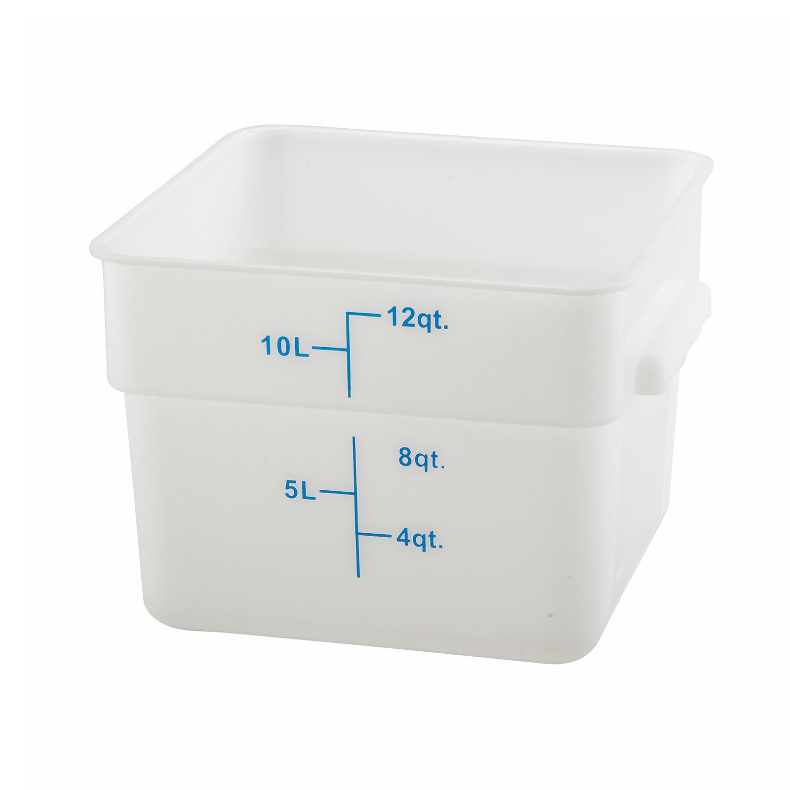 Winco 12 Quart Square Storage Container White; 12 Each; 1 Per Case - High Mart Wholesale