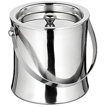 Winco Extra Double Wall Ice Bucket 60 Ounce Stainless Steel; 8 Each; 1 Per Case - High Mart Wholesale