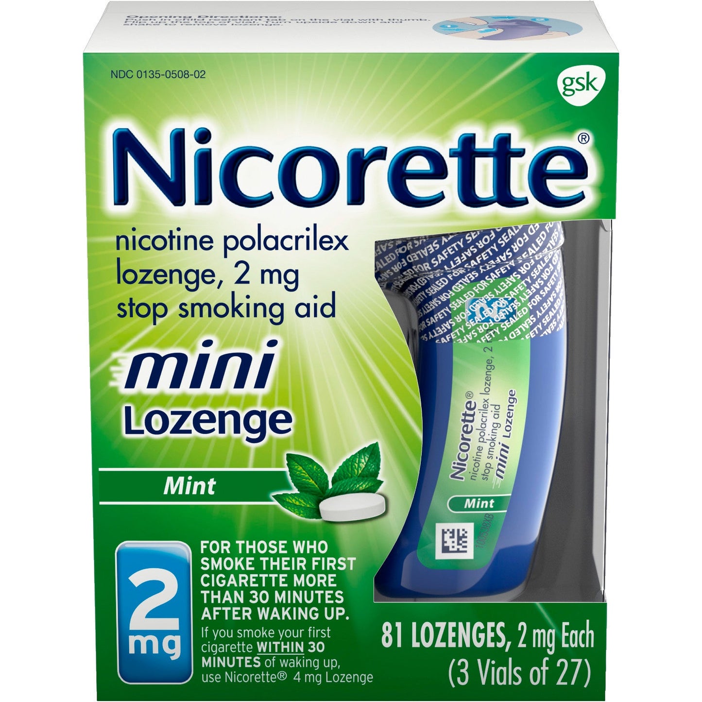 Nicorette Mini Lozenge Mini Lozenges Two Milligram; 81 Each; 12 Per Case - High Mart Wholesale