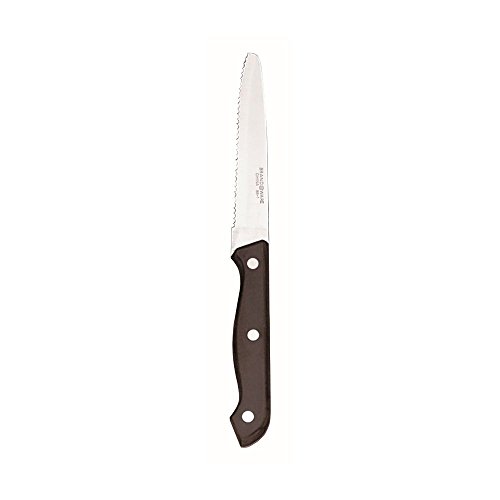 World Tableware Round Tip Steak Knife W/Black Bakelite Handle & High Polished Blade 8 7/8"; 12 Each - High Mart Wholesale