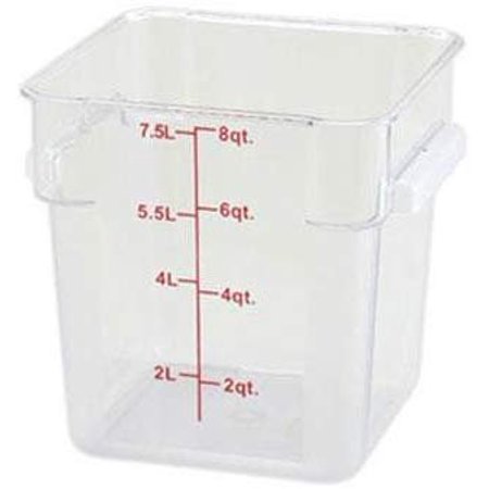 Winco Polycarbonate Container Square Storage 8 Quart Clear; 12 Each; 1 Per Case - High Mart Wholesale