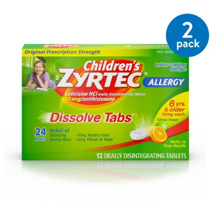 Zyrtec Allergy Dissolve Tab Citrus; 12 Count; 6 Per Box; 4 Per Case