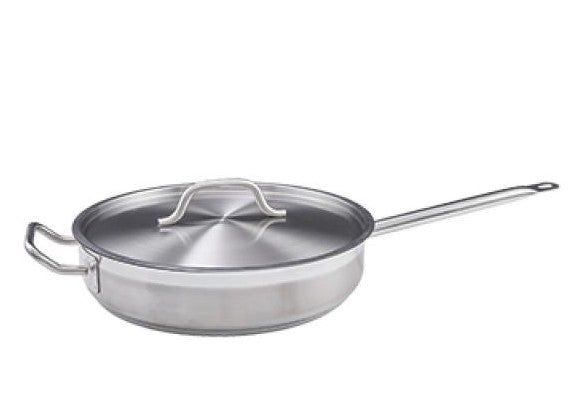 Winco 3 Quart Stainless Steel Saute Pan; 6 Each; 1 Per Case - High Mart Wholesale