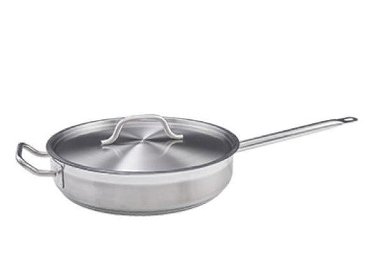 Winco 3 Quart Stainless Steel Saute Pan; 6 Each; 1 Per Case - High Mart Wholesale