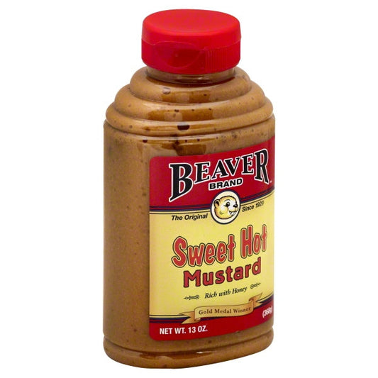 Beaver Sweet Hot Mustard Bottle; 13 Ounce; 6 Per Case - High Mart Wholesale