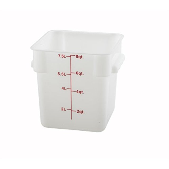 Winco 8 Quart Square Storage Container; 1 Each; 12 Per Box; 2 Per Case - High Mart Wholesale