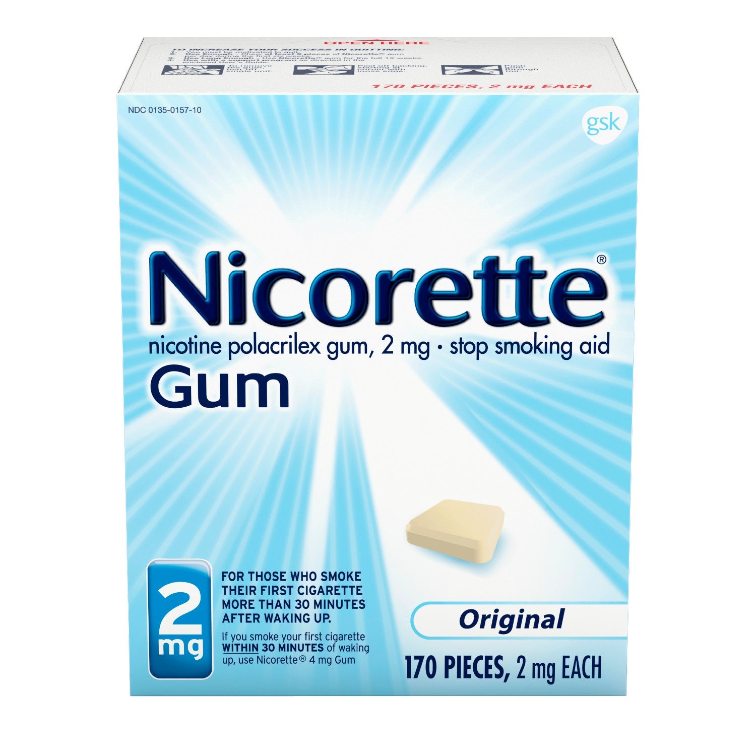 Nicorette Gum Original Two Milligram; 170 Each; 6 Per Case - High Mart Wholesale