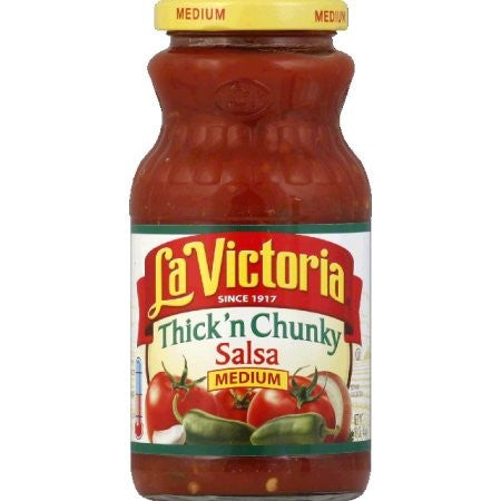 La Victoria Salsa Thick & Chunky Medium; 16 Ounces; 12 Per Case - High Mart Wholesale